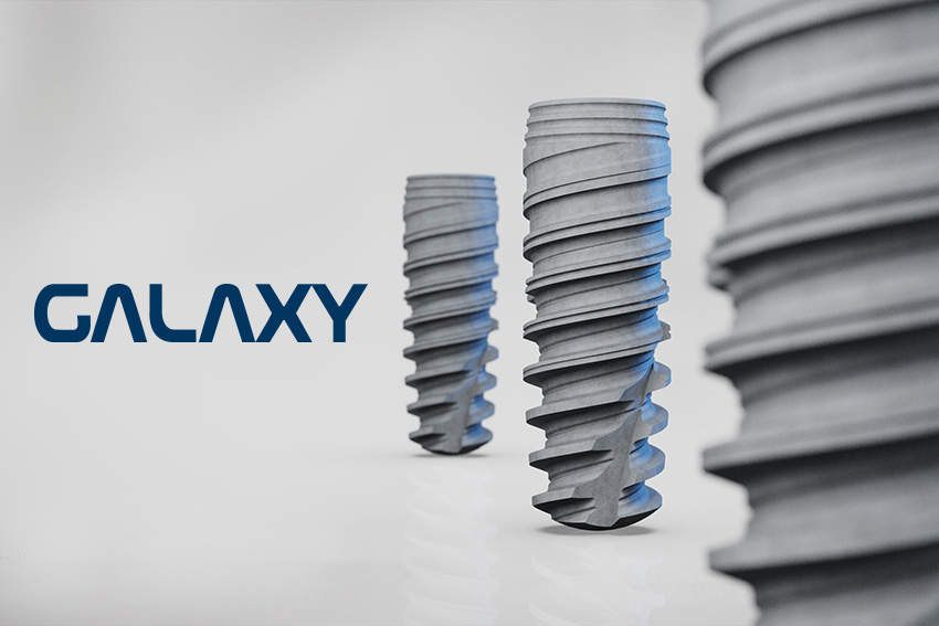 GALAXY a tres+Logo_web galaxy, implantes de conexión cónica